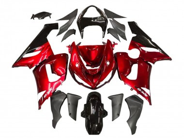 Carenagens Moto Kawasaki ZX6R 2005-2006 - Vermelho Preto