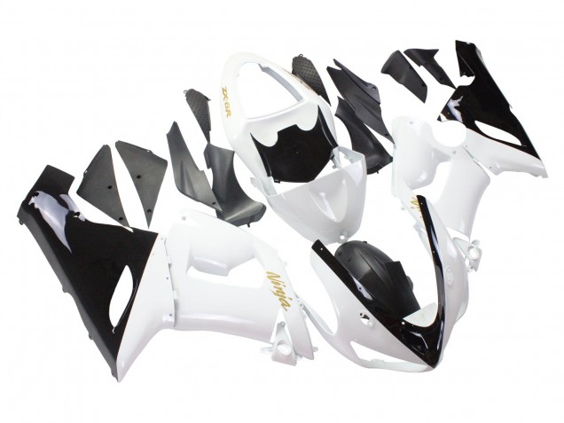 Carenagens Moto Kawasaki ZX6R 2005-2006 - Branco Preto Ouro Ninja
