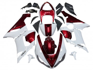 Carenagens Moto Kawasaki ZX6R 2005-2006 - Branco Vermelho