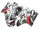 Carenagens Moto Kawasaki ZX6R 2007-2008 - Preto Branco Vermelho Branco Neve Decal Ninja Elf