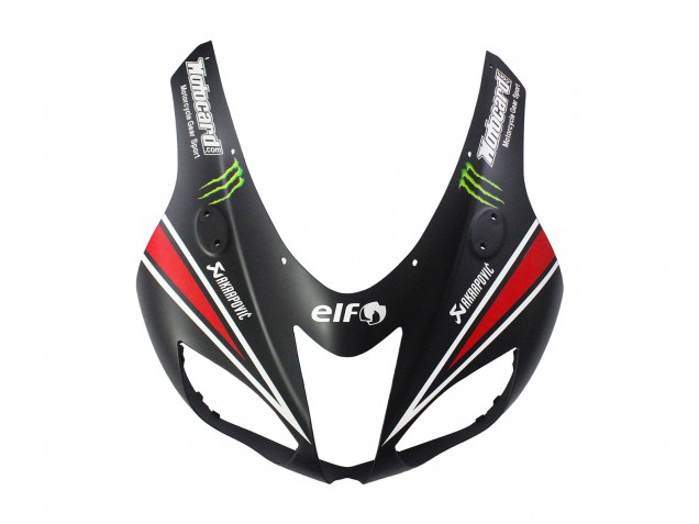 Carenagens Moto Kawasaki ZX6R 2007-2008 - Preto Branco Vermelho Branco Neve Decal Ninja Elf