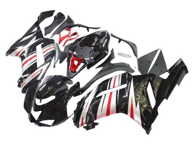 Carenagens Moto Kawasaki ZX6R 2007-2008 - Preto Prata Vermelho Ninja