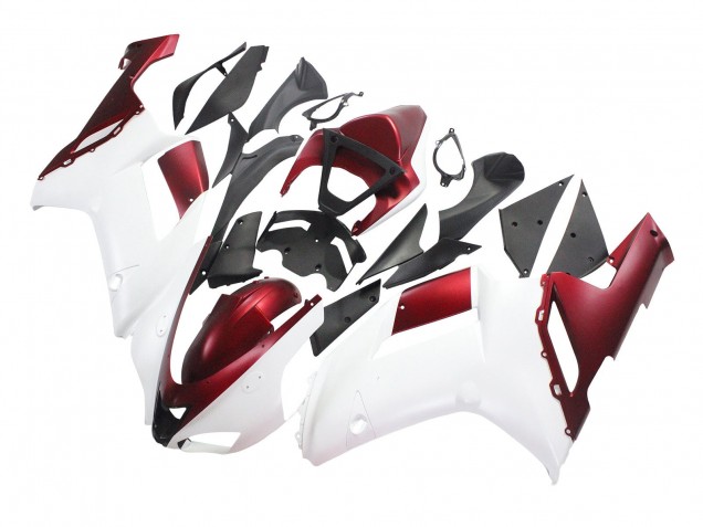 Carenagem Moto Kawasaki ZX6R 2007-2008 - Branco Vermelho