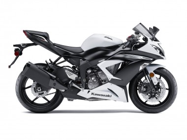 Carenagem Moto Kawasaki ZX6R 2009-2012 - Branco Preto Fosco