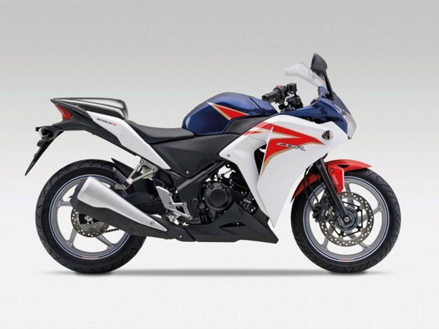 Carenagens Moto Honda CBR250RR 2011-2015 - Branco Vermelho Azul Escuro Listra