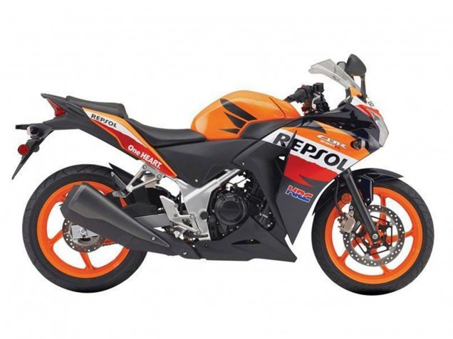 Carenagens Moto Honda CBR250RR 2011-2015 - Laranja Branco Vermelho Preto Brilhante Repsol HRC