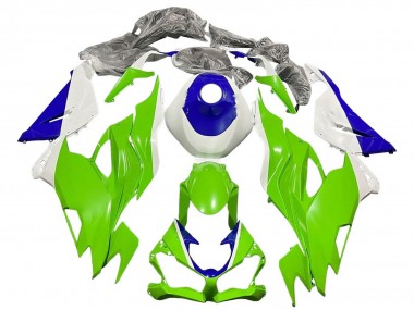 Carenagens Moto Kawasaki ZX6R 2019-2022 - Branco Azul Verde