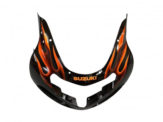 Carenagens Moto Suzuki GSXR1000 2000-2002 - Preto Brilhante Laranja Chama