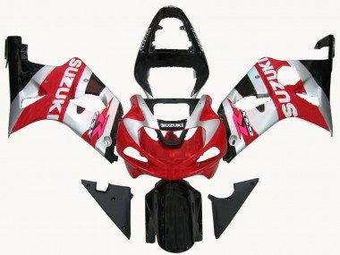Carenagens Moto Suzuki GSXR1000 2000-2002 - Vermelho Prata Branco Preto