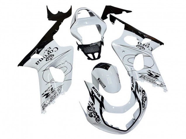 Carenagens Moto Suzuki GSXR1000 2000-2002 - Branco Preto Motul Corona
