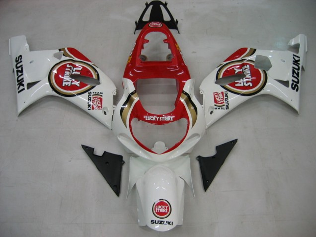 Carenagens Moto Suzuki GSXR1000 2000-2002 - Branco Vermelho Lucky Strike