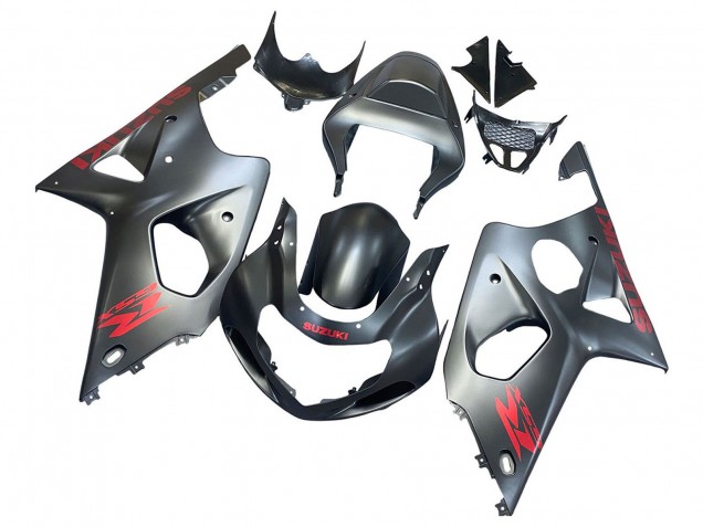 Carenagens Moto Suzuki GSXR1000 2000-2002 - Cinzento Fosco Vermelho Decal
