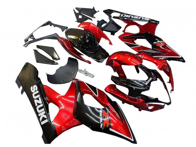 Carenagens Moto Suzuki GSXR 1000 2005-2006 - Vermelho Preto Brilhante
