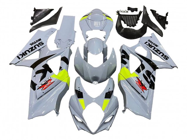 Carenagens Moto Suzuki GSXR 1000 2007-2008 - Cinzento Claro Verde Preto