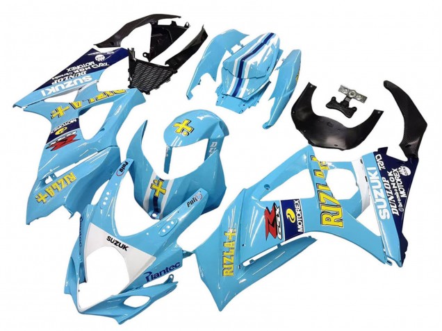 Carenagens Moto Suzuki GSXR 1000 2007-2008 - Azul Claro Amarelo Preto Motul Rizla