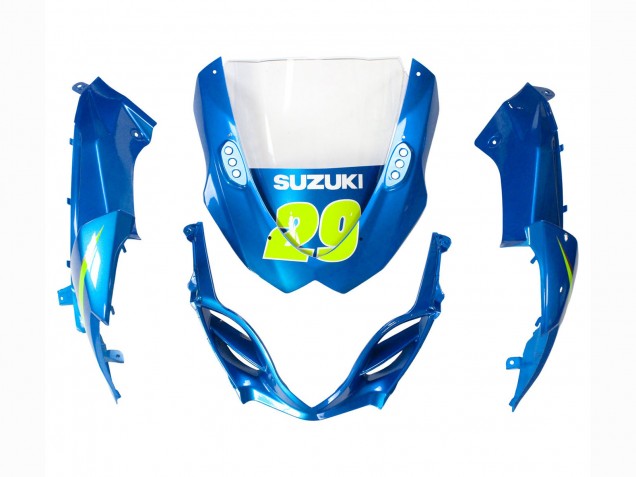 Carenagens Moto Suzuki GSXR 1000 2009-2016 - Azul Claro Verde Motul 29 Ecstar