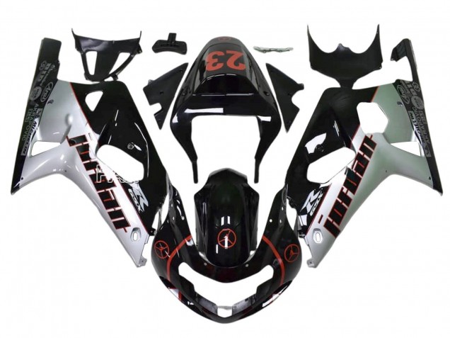 Carenagens Moto Suzuki GSXR 1000 2009-2016 - Preto Brilhante Branco Vermelho Jordan 23