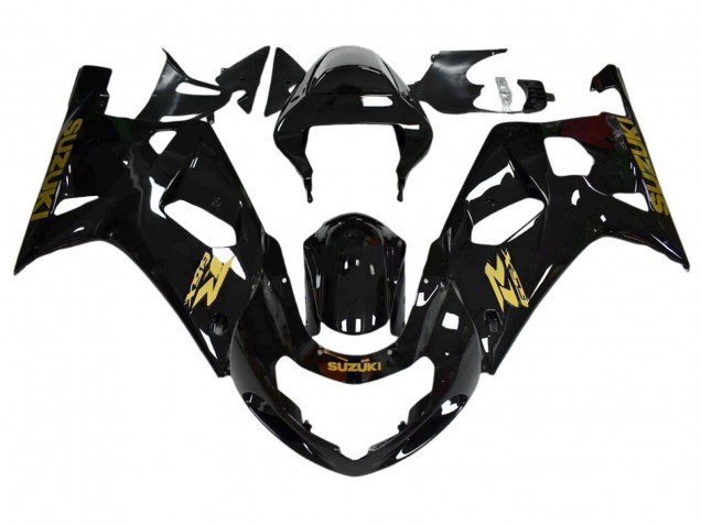 Carenagens Moto Suzuki GSXR 600 / GSXR 750 2001-2003 - Preto Brilhante Ouro Decal