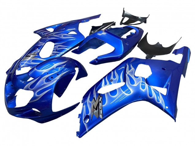 Carenagens Moto Suzuki GSXR 600 / GSXR 750 2001-2003 - Azul Branco Chama