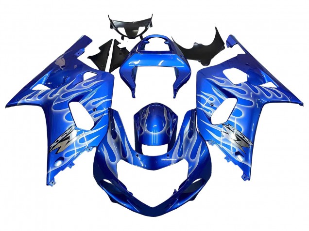 Carenagens Moto Suzuki GSXR 600 / GSXR 750 2001-2003 - Azul Branco Chama