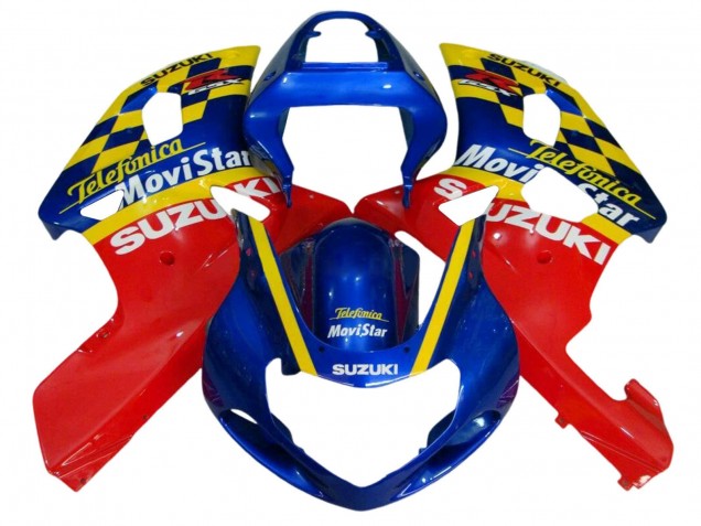 Carenagens Moto Suzuki GSXR 600 / GSXR 750 2001-2003 - Azul Vermelho Amarelo