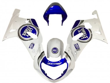 Carenagens Moto Suzuki GSXR 600 / GSXR 750 2001-2003 - Branco Azul Lucky Strike