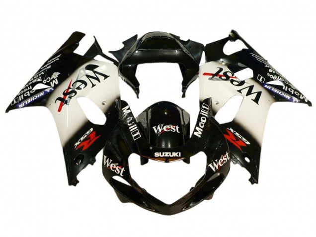 Carenagens Moto Suzuki GSXR 600 / GSXR 750 2001-2003 - Preto Brilhante Branco West Vermelho