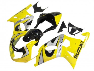 Kits Carenagem Moto Suzuki GSXR 600 / GSXR 750 2001-2003 - Amarelo Prata Preto Brilhante