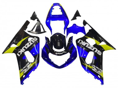 Carenagens Moto Suzuki GSXR 600 / GSXR 750 2001-2003 - Azul Amarelo Preto Brilhante