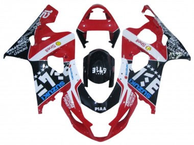 Carenagens Moto Suzuki GSXR 600 / GSXR 750 2004-2005 - Vermelho Branco Preto Azul