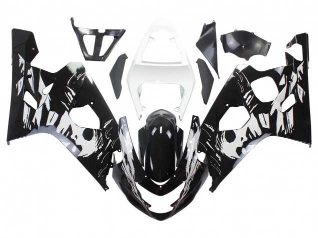 Carenagem Moto Suzuki GSXR 600 / GSXR 750 2004-2005 - Branco Preto