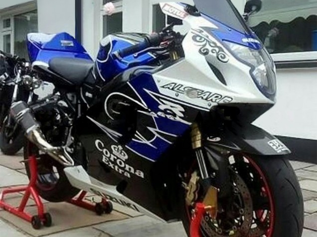 Carenagem Moto Suzuki GSXR 600 / GSXR 750 2004-2005 - Branco Azul Preto Corona Motul