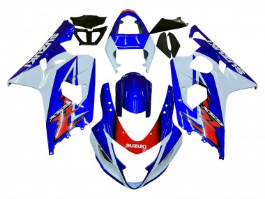 Carenagem Moto Suzuki GSXR 600 / GSXR 750 2004-2005 - Branco Azul Vermelho