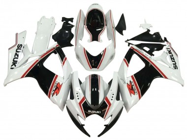 Carenagem Moto Suzuki GSXR 600 / GSXR 750 2006-2007 - Branco Preto Vermelho