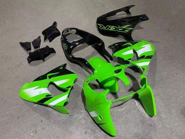 Carenagens Moto Kawasaki ZX9R 2000-2001 - Verde Branco Preto Brilhante
