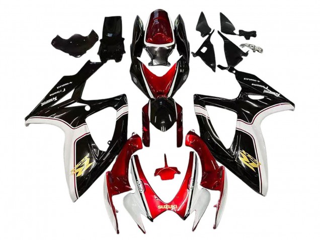 Carenagens Moto Suzuki GSXR 600 / GSXR 750 2006-2007 - Vermelho Branco Preto Amarelo