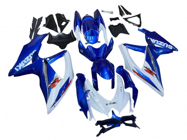 Kits Carenagem Moto Suzuki GSXR 600 / GSXR 750 2008-2010 - Azul Branco Vermelho
