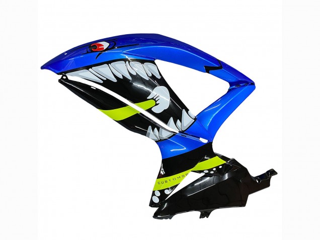 Carenagens Moto Suzuki GSXR 600 / GSXR 750 2008-2010 - Azul Verde Fluorescente Tubarão