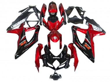 Carenagens Moto Suzuki GSXR 600 / GSXR 750 2008-2010 - Vermelho Preto Brilhante
