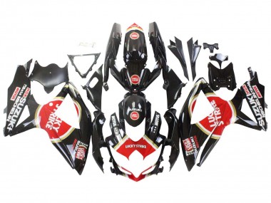 Carenagens Moto Suzuki GSXR 600 / GSXR 750 2008-2010 - Preto Brilhante Vermelho Branco Motul Lucky Strike