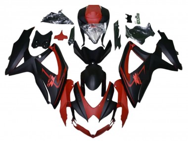 Carenagens Moto Suzuki GSXR 600 / GSXR 750 2008-2010 - Vermelho Castanho Preto Fosco