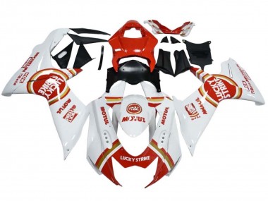 Carenagens Moto Suzuki GSXR 600 / GSXR 750 2008-2010 - Branco Vermelho Lucky Strike