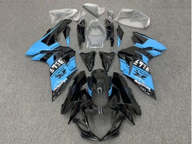 Carenagens Moto Suzuki GSXR 600 / GSXR 750 2011-2024 - Preto Brilhante Azul Claro
