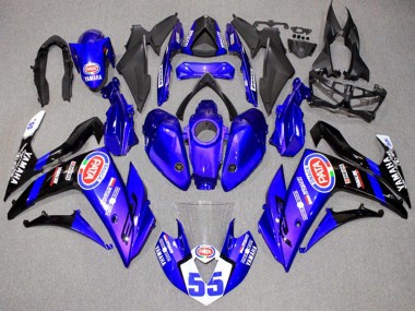 Carenagens Moto Yamaha YZF R3/R25 2015-2018 - Azul Branco Preto ENEOS 55