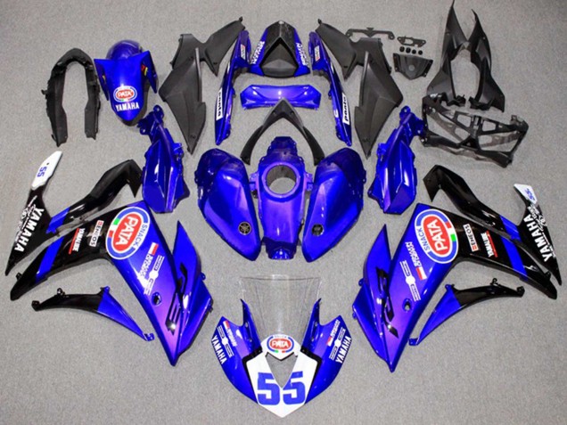Carenagens Moto Yamaha YZF R3/R25 2015-2018 - Azul Branco Preto ENEOS 55