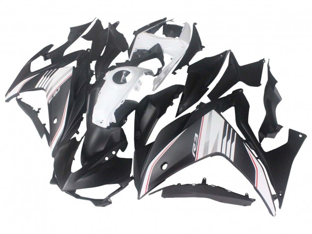 Carenagem Moto Yamaha YZF R3/R25 2015-2018 - Branco Vermelho Preto Fosco