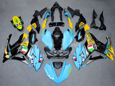Carenagens Moto Yamaha YZF R3/R25 2015-2018 - Azul Claro Amarelo Prata Preto