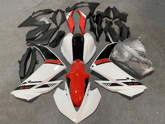 Kits Carenagem Moto Yamaha YZF R3/R25 2015-2018 - Branco Vermelho Preto