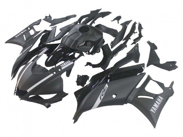 Carenagens Moto Yamaha YZF R3/R25 2019-2021 - Preto Fosco Prata