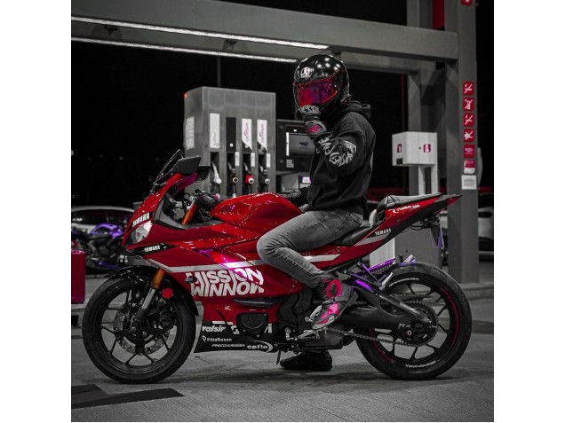 Carenagens Moto Yamaha YZF R3/R25 2019-2021 - Vermelho Escuro Branco Prata Preto Valsir